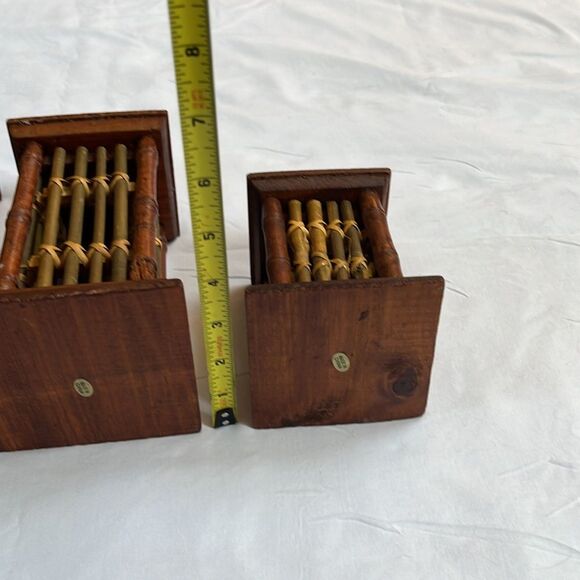 Chesapeake Bay Vintage Bamboo Candle Holders Set of 3 New Deadstock - Picture 6 of 7
